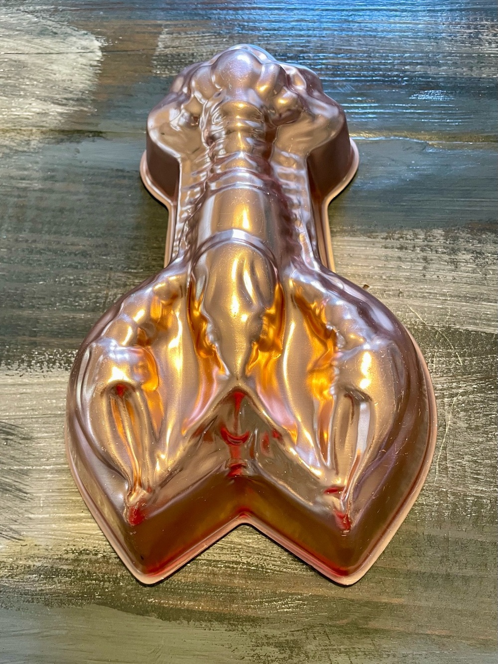 Vintage Copper Lobster Mold | Coastal Kitchen Wall Decor